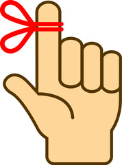 Finger with red string, don't forget icon