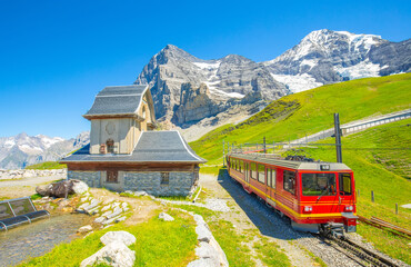 Swiss Alps and Jungfrau railway train, Switzerland travel photo