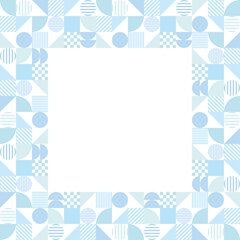 幾何学　フレーム  四角　パステル　水色
