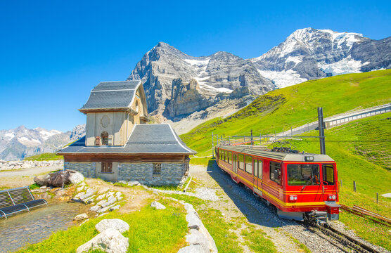 Swiss Alps and Jungfrau railway train, Switzerland travel photo