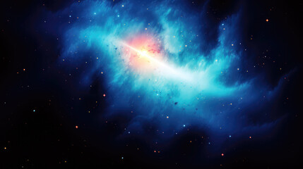 Fototapeta premium Blue nebula in space with stars