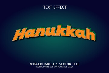 Hanukkah 3d vector eps fully editable text effect illustration template.