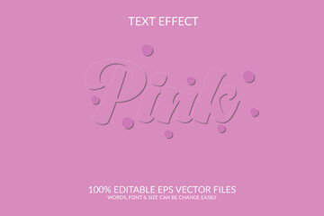 Pink 3d vector eps fully editable text effect illustration template.