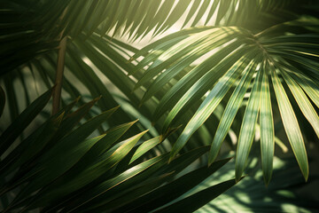 abstract background, blurry image of palm leaves with shades, nature-based patterns, flower and nature motifs, soft tonal range
created using generative - Powered by Adobe