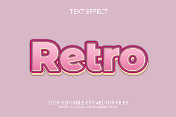 Retro 3d vector eps fully editable text effect illustration template.