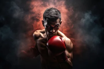 Foto op Aluminium A Determined Fighter Ready to Knock Out His Opponent © pham