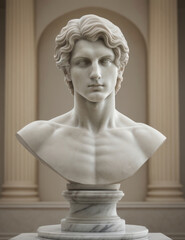 Obraz premium Classic statue. A marble bust of a young man