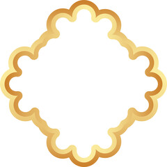 Islamic golden frame shape. Ramadan window with ornament. Oriental decoration design. Arabian traditional element and sign.