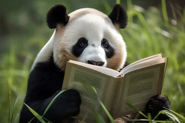 Foto op Plexiglas panda in the forest made by midjourney © 수영 김