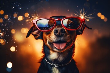 Fototapeta premium Cool Canine in Shades and Bling