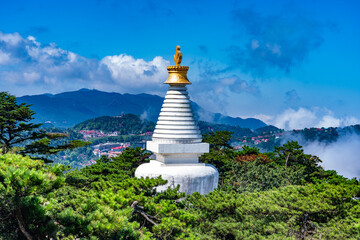 buddhist stupa in region in LUSHAN national park