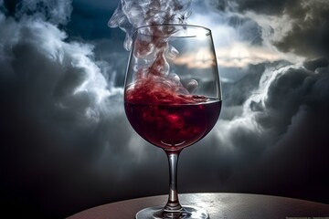 Naklejka premium red wine splash made by midjeorney