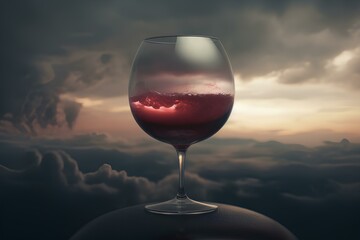 glass of wine made by midjeorney