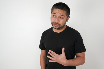 Stressed Man against a Neutral Background