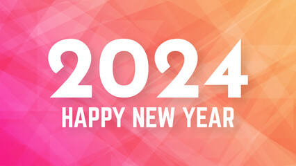 2024 Happy New Year on colorful background