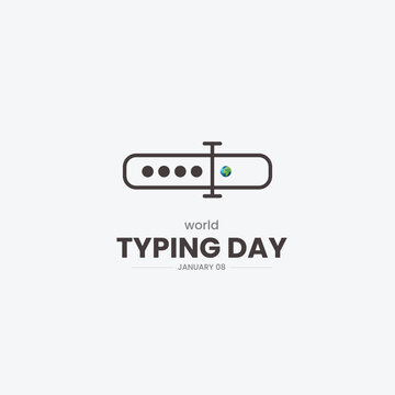 World Typing Day. Typing machine vector illustration. 