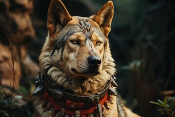 Fototapeta premium A Majestic Canine with a Stylish Collar