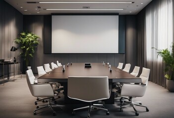 Empty conference room for presentations with screen