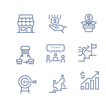 Business Line Icons set vector design