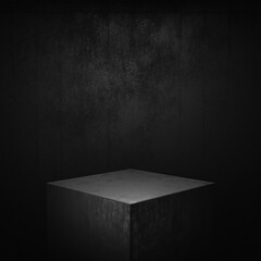 dark realistic podium background 3d rendering