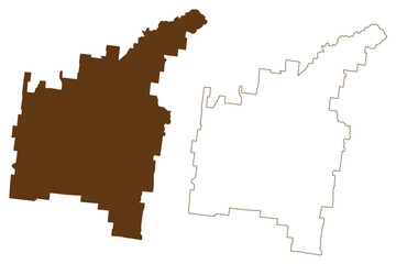 Fototapeta na wymiar Shire of Murweh (Commonwealth of Australia, Queensland state) map vector illustration, scribble sketch Murweh map