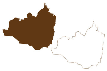 Shire of Quilpie (Commonwealth of Australia, Queensland state) map vector illustration, scribble sketch Quilpie map