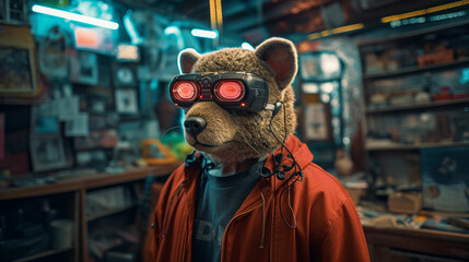 Obraz premium Bear Metaverse is Fashion