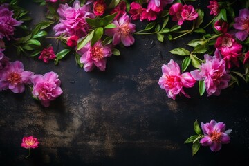 Naklejka na ściany i meble Background with pink flowers. Generative AI