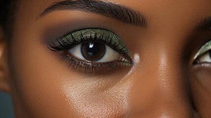 Obraz premium Extreme, macro close-up of model. Make-up, smooth skin. Fashion, editorial concept.