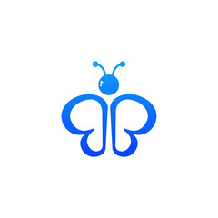 blue BB Butterfly, Logo Design Inspiration