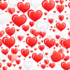 Red Hearts Seamless Pattern Background Digital Paper, Romantic Pattern Backgrounds