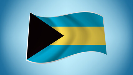 National Flag of Bahamas - Waving National Flag of Bahamas - Bahamas Flag Illustration