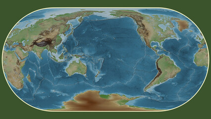Niuafo'ou plate - global map. Eckert III. Topografic