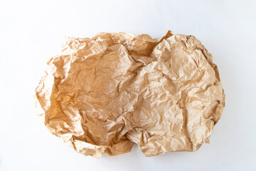 皺くちゃのハトロン紙の背景（白背景に茶色の楕円形）