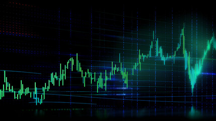 Dynamic Market Fluctuation Analysis, Colorful Stock Market Candlestick Chart, Financial Analytics Concept Art, Generative AI