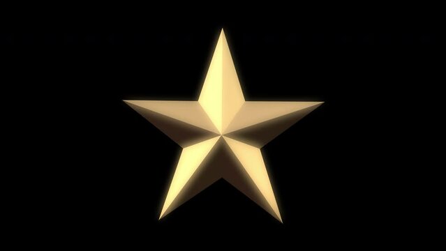 Star flat icon spinning. Alpha channel. Seamless looping. 3D animation.