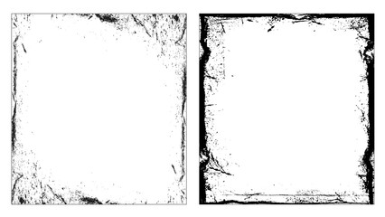 Vector Frames. rectangles for image. distress texture. Grunge border frames. Abstract vintage frames set.