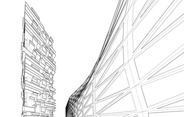 Modern building architectural concept design 