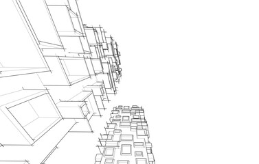 Modern building architectural concept design 