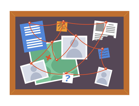 detective investigation board with red string clip art preview