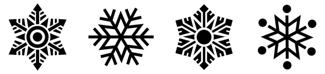 Snowflake icon set. Christmas icon. Snowflakes template. Black snowflake. Vector illustration
