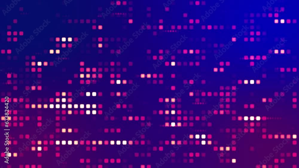 Poster creative background animation made from squares. technological animated background with glowing geom