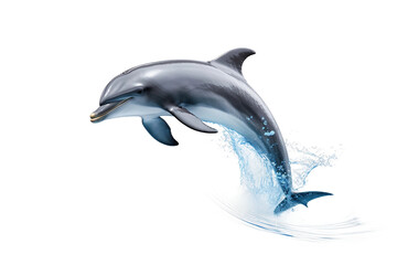 A Playful Dolphin Leaping Out of the Water -on transparent background