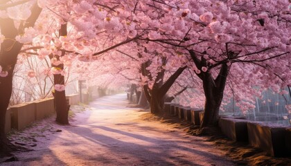 Cherry Blossom in Bokeh and Blurred Effect