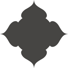 Islamic frame shape. Ramadan window with ornament. Oriental decoration design. Arabian traditional glyph element