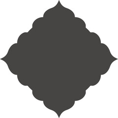 Islamic frame shape. Ramadan window with ornament. Oriental decoration design. Arabian traditional glyph element