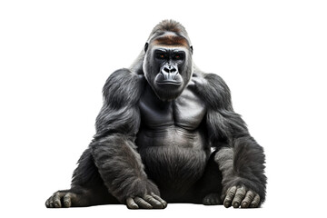 A Commanding and Robust Gorilla -on transparent background