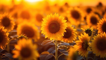 Sunshine of field of flowers