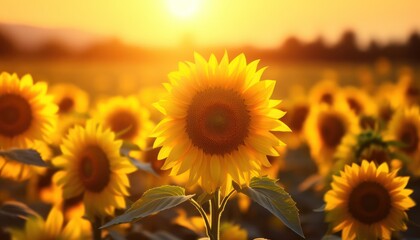 Obraz premium sunshine on a field of flowers