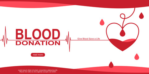 Blood donation day on isolated white background for poster, banner, card, and background. Vector illustration flat design concept.	
